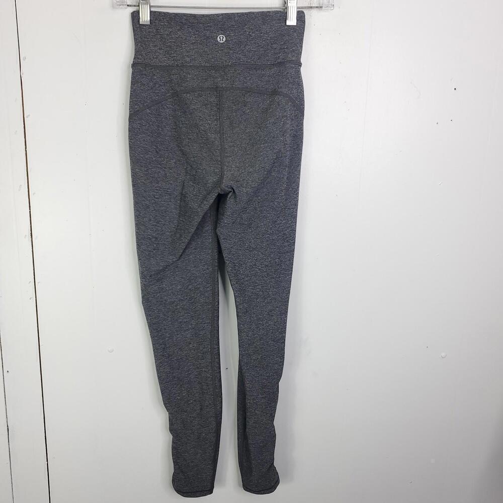 Lululemon Leggings Womens 4 Tied To It Lace Up Ankle Heathered Gray 25 Inch